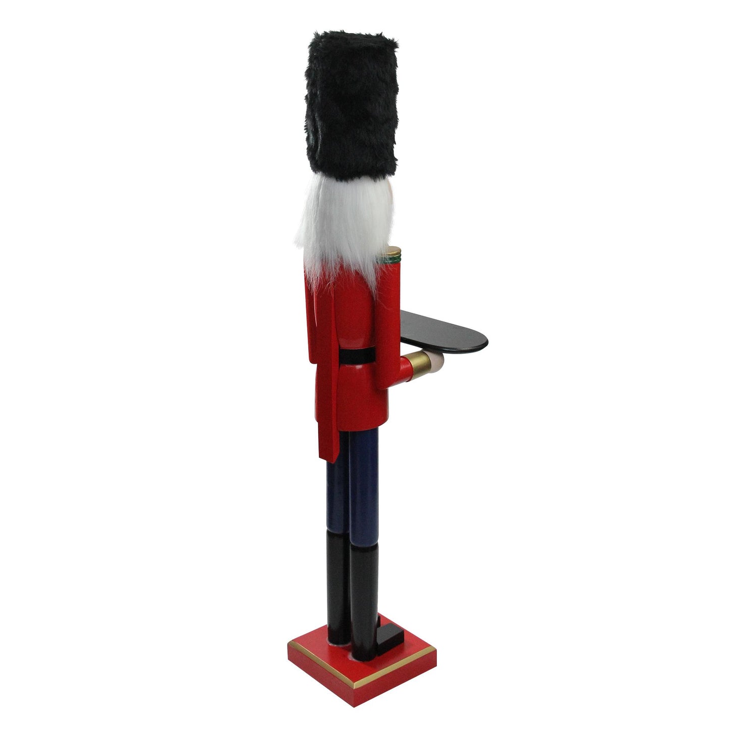 48.25" Red and Black Christmas Butler Nutcracker with Tray