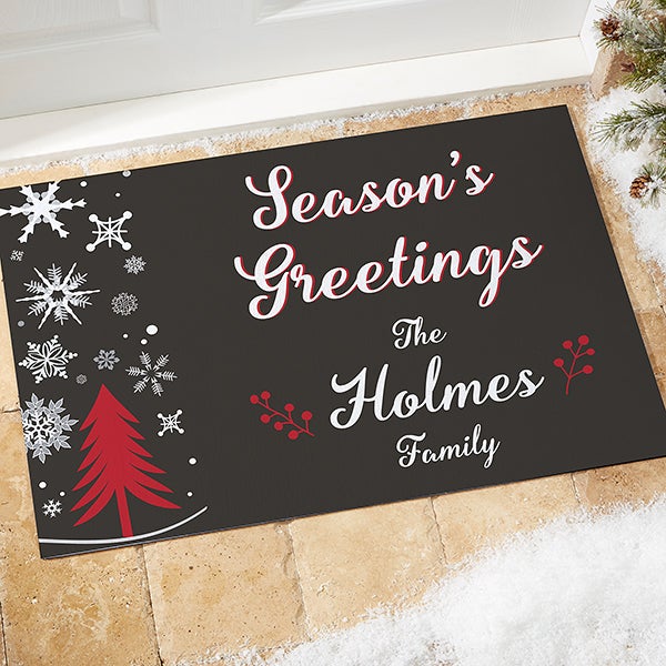 wintertime wishes personalized doormats