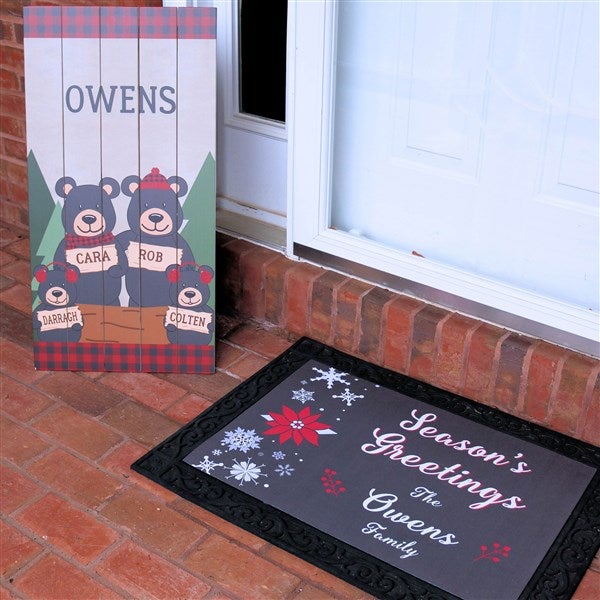 wintertime wishes personalized doormats