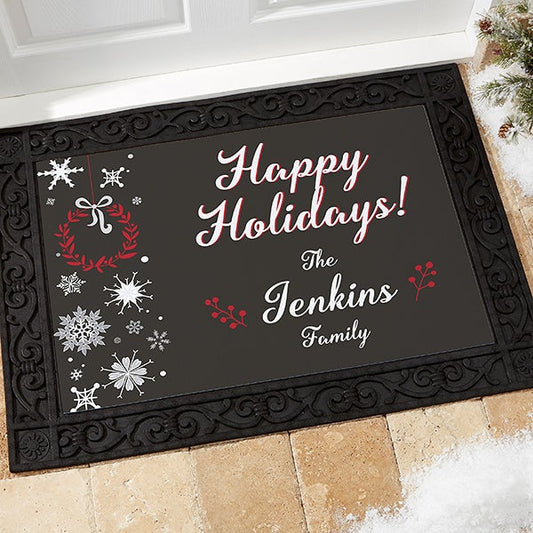 wintertime wishes personalized doormats