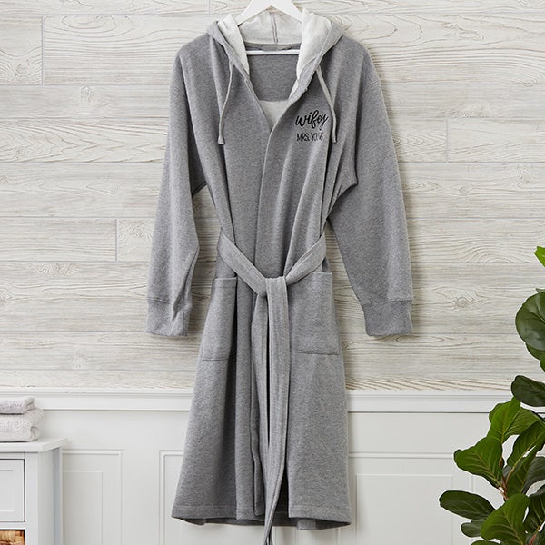 wifey & hubby personalized sweatshirt robe