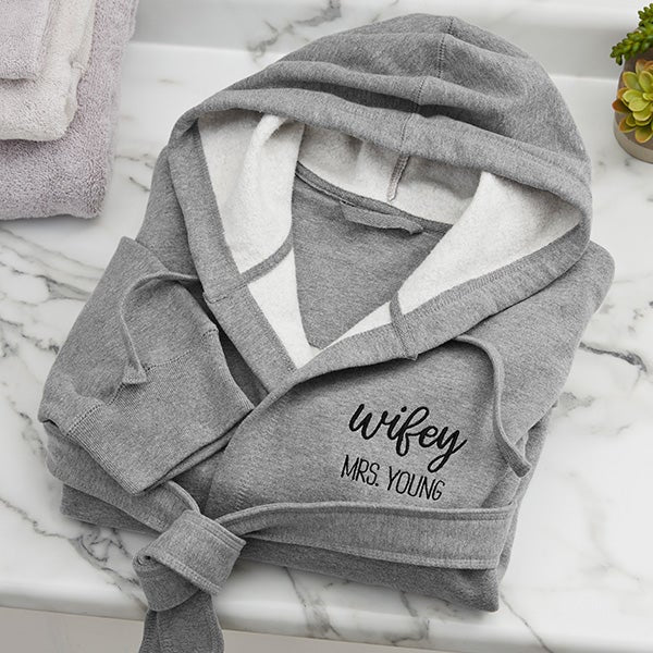 wifey & hubby personalized sweatshirt robe