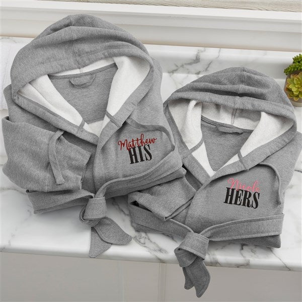 his & hers personalized sweatshirt robes