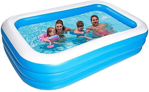 WECEN I&amp;K Inflatable Swimming Pool, Family and Kids Inflatable Rectangular Pool (260x165x50 cm)