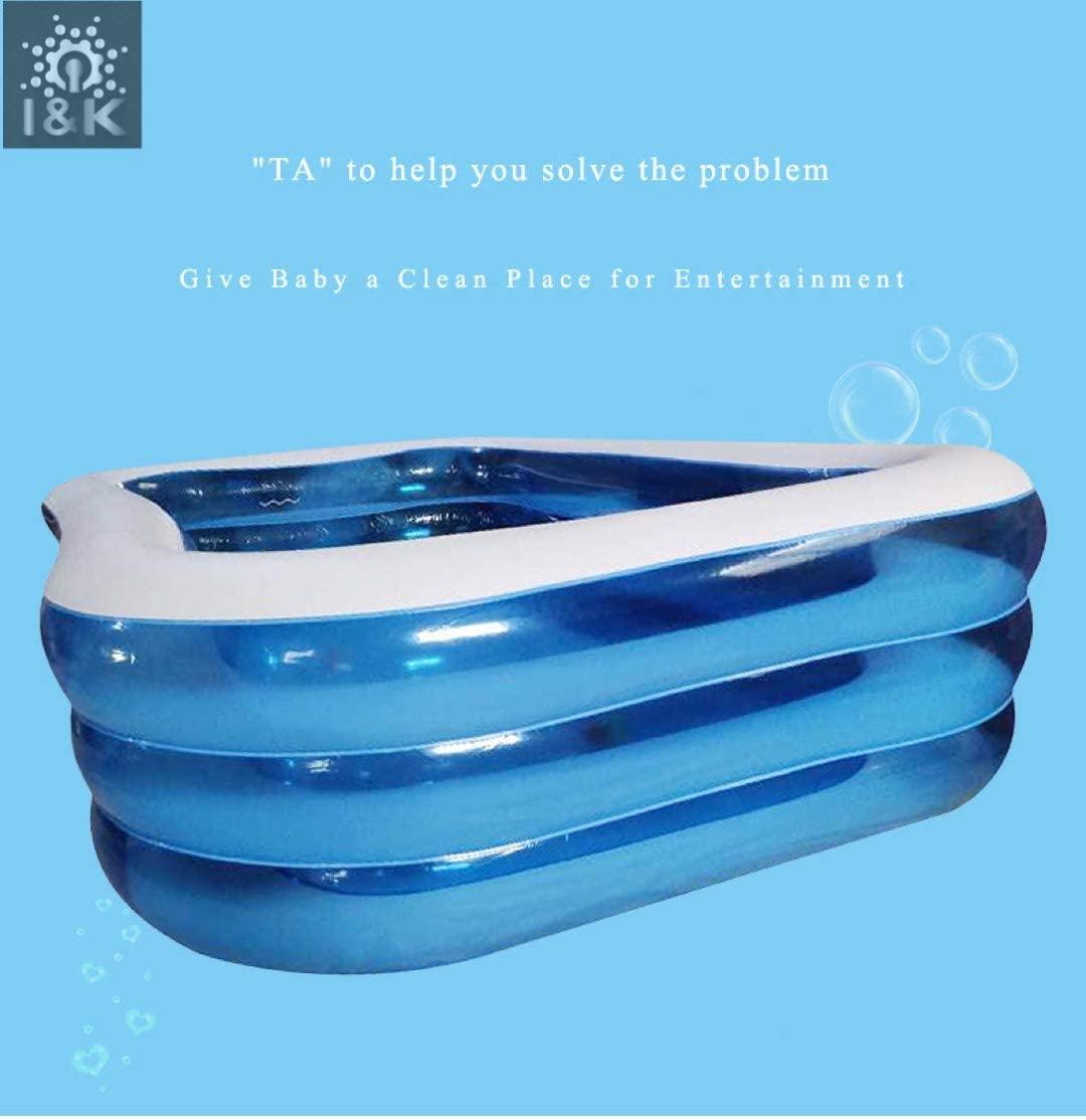 WECEN I&amp;K Inflatable Swimming Pool, Family and Kids Inflatable Rectangular Pool (260x165x50 cm)