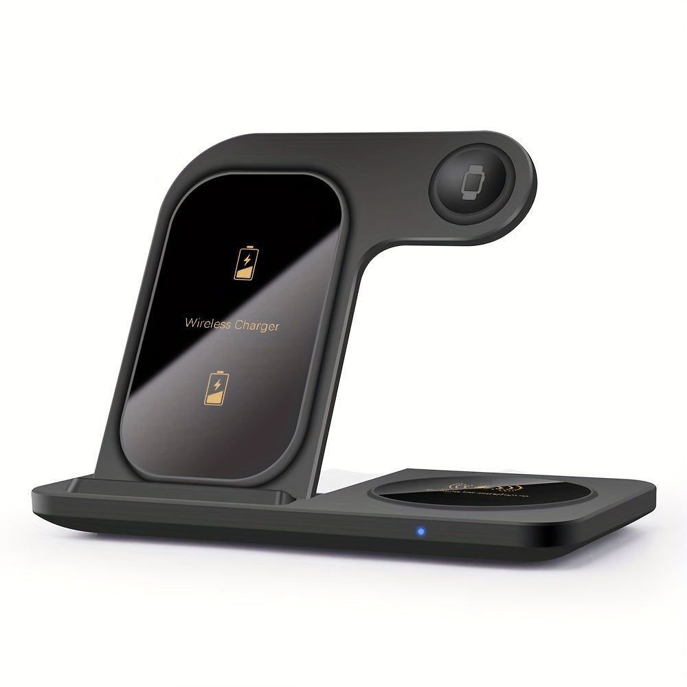 Wireless Charging Station For  Multiple Devices Foldable 3 In 1 Fast Charger Station Stand Dock For IWatch Series 8, 7, 6, SE, 5, 4, 3, 2, Airpods Pro 3, 2,  14Pro, 14, 13, Pro Max, 13 ,12, 11 Pro, X ,Max ,XS, XR, 8