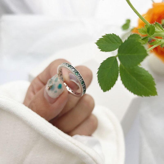 vintage green cz 925 sterling silver adjustable ring