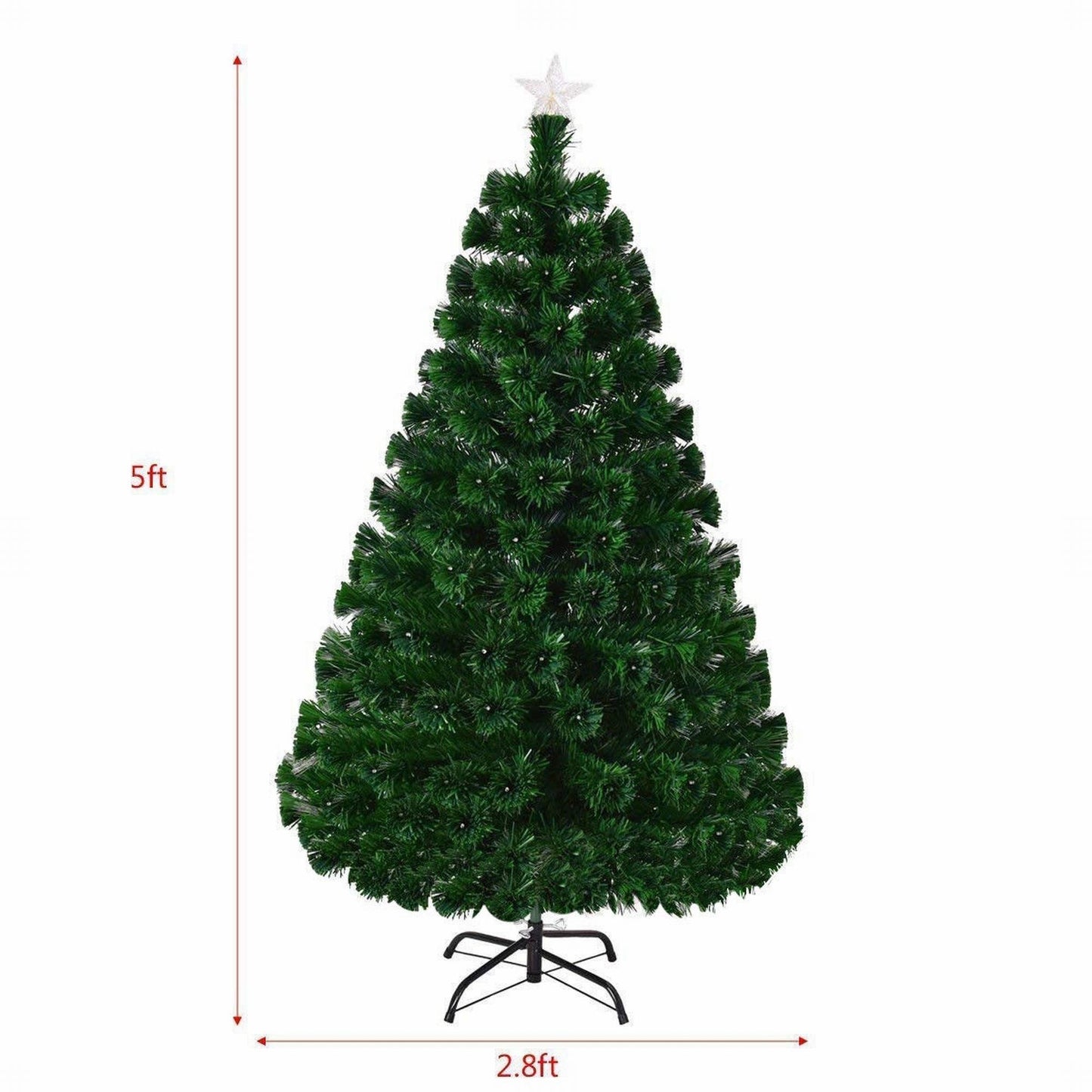 5' / 6' / 7' Multicolor LED Fiber Optic Artificial Christmas Tree-5'