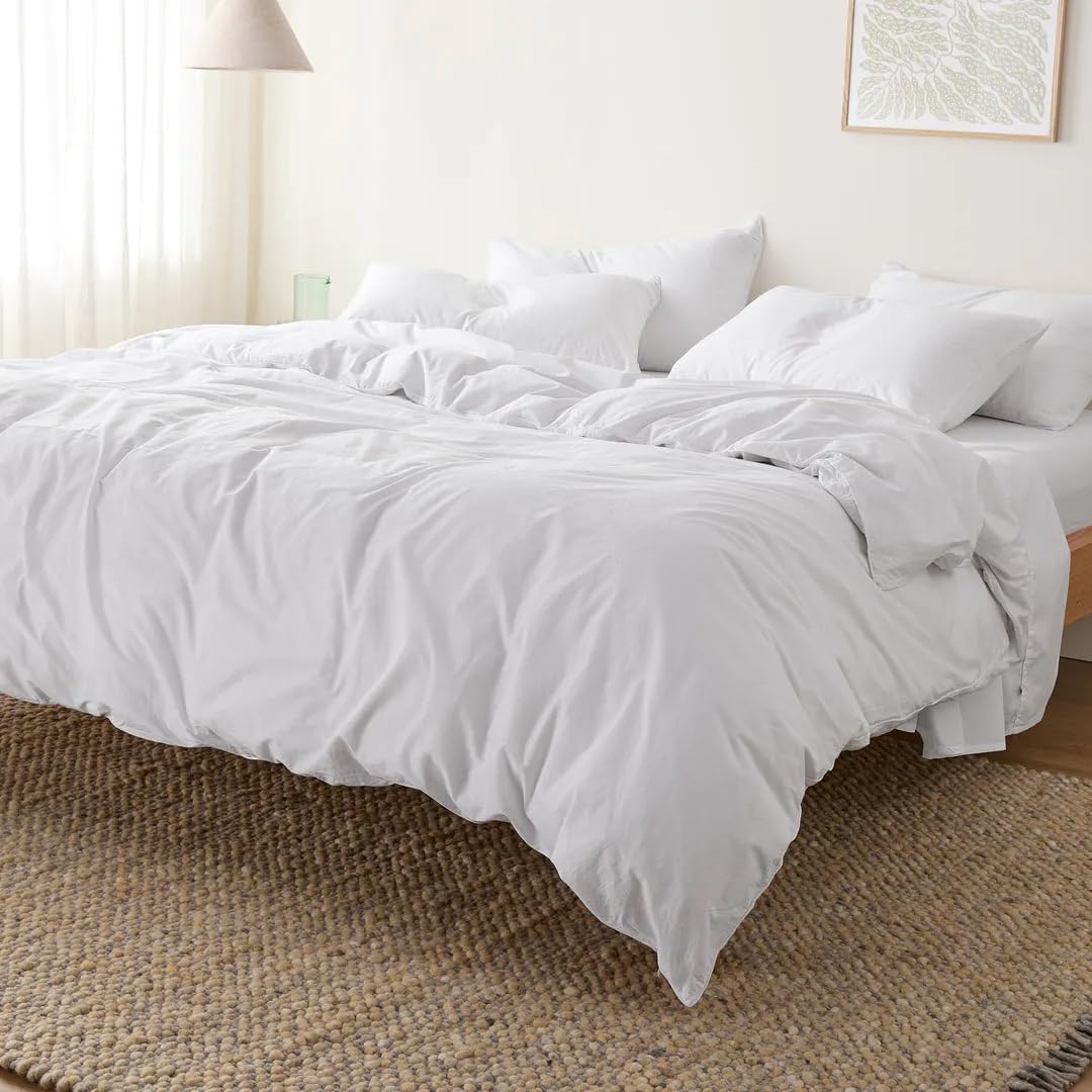 Kotton Culture Oversized King Duvet Cover Egyptian Cotton Premium Breathable All Season Comforter Cover 120 X 98 Inches with Zipper Closure &amp; Corner Ties 600 TC Soft (Oversized King, White)