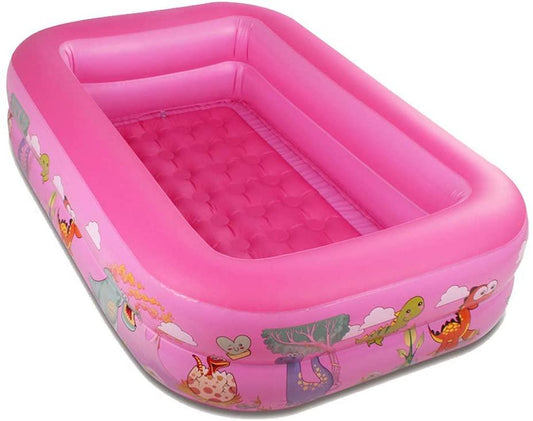 YB&amp;GQ Home Use Family LounPool for Adults &amp; Children,Cartoon Pattern Kiddie Pool Bathtub for Summer Water Party,LarOutdoor Inflatable Swimming Pool Pink 150x105x50cm(59x41x20inch)