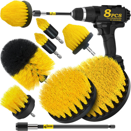 5/8/22pcs, Drill Brush Attachment Set, 7 Pack 1/4in Power Scrubber Brush + Extend Long Attachment, Brush Drill Attachment, Power Cleaning Scrub Brush For Bathroom, Tub, Tile, Corner, Floor