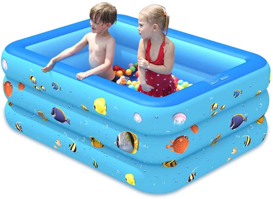 WI Inflatable Swimming Pools Kids Pool Bathing Tub for Outdoor Indoor Swimming Pool