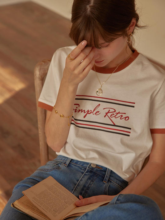 【Final Sale】Maya Logo Printed Vintage T-Shirt