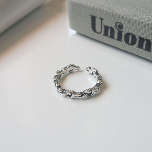vintage twisted vine 925 sterling silver adjustable ring