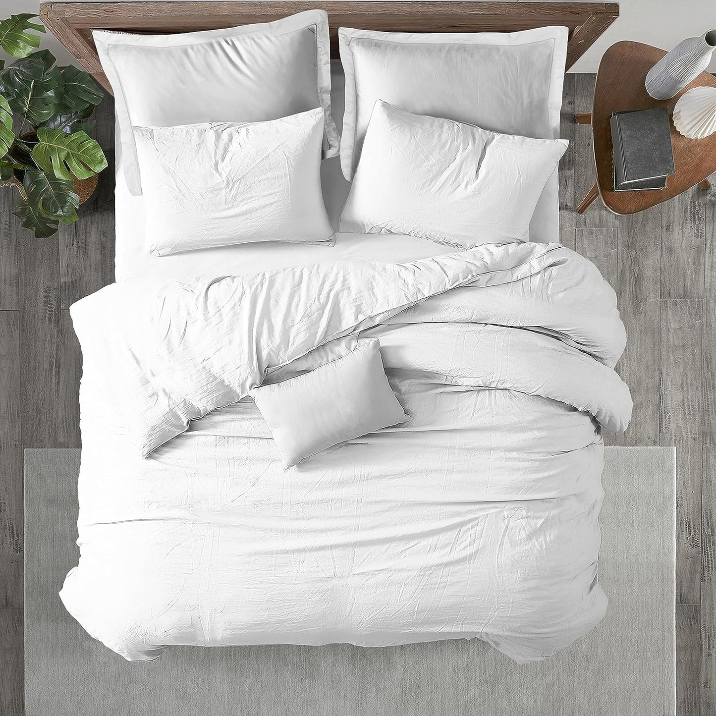 Kotton Culture Oversized King Duvet Cover Egyptian Cotton Premium Breathable All Season Comforter Cover 120 X 98 Inches with Zipper Closure &amp; Corner Ties 600 TC Soft (Oversized King, White)
