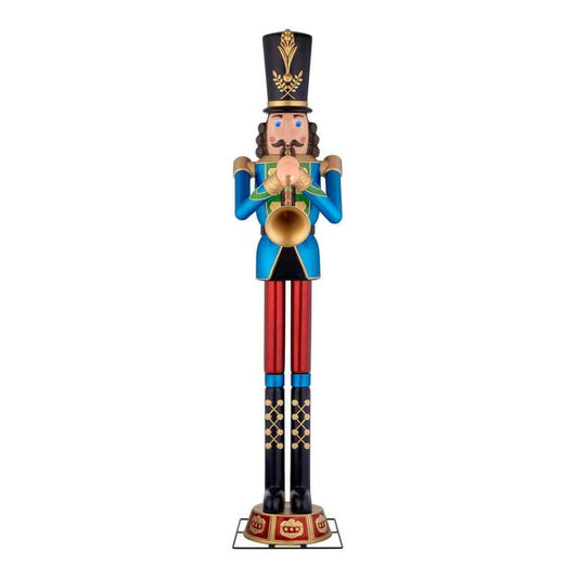 8 ft Trumpeting Nutcracker Holiday Yard Decoration
