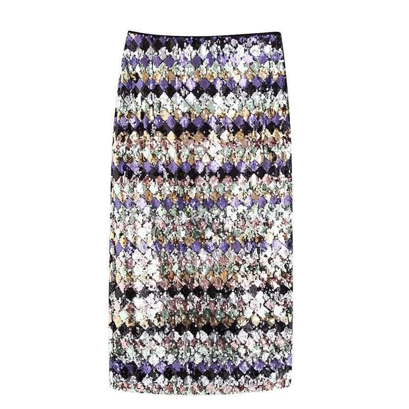 vintage sequin midi skirt
