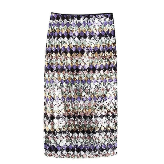vintage sequin midi skirt