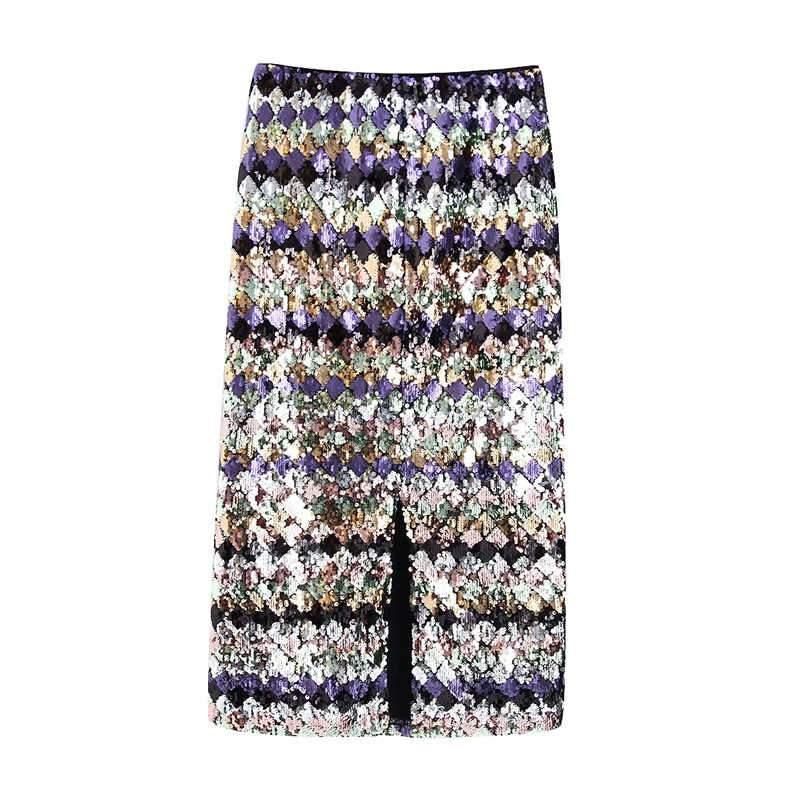 vintage sequin midi skirt