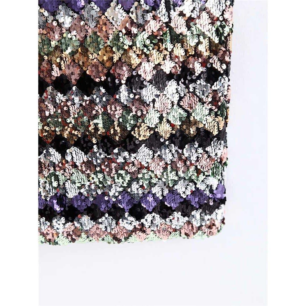 vintage sequin midi skirt