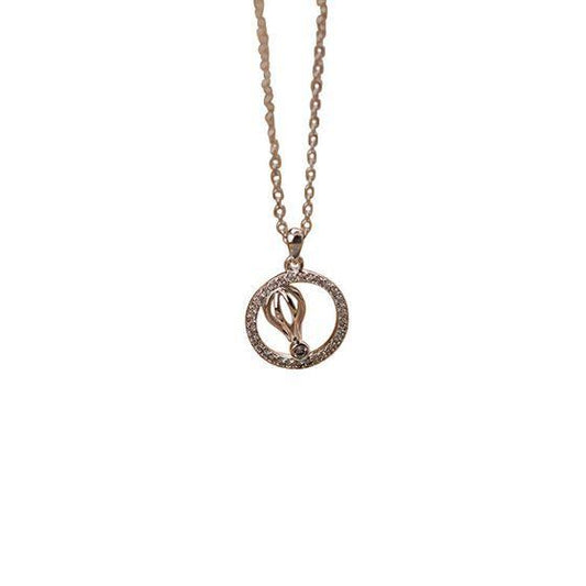 women hot air balloon cz circle 925 sterling silver necklace