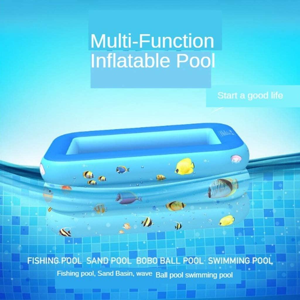 Zcm Inflatable Pool Rectangular Inflatable Swimming Pool Family Home Outdoor Backyard Summer Pool Water Party for Kids Infant Swimming (Color : 130CM 3 Layer)