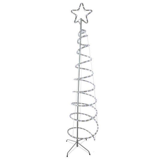 7? LED White Spiral Rope Light Tree with Star Tree Topper